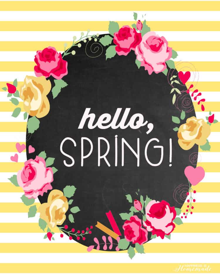 hello spring printable graphic
