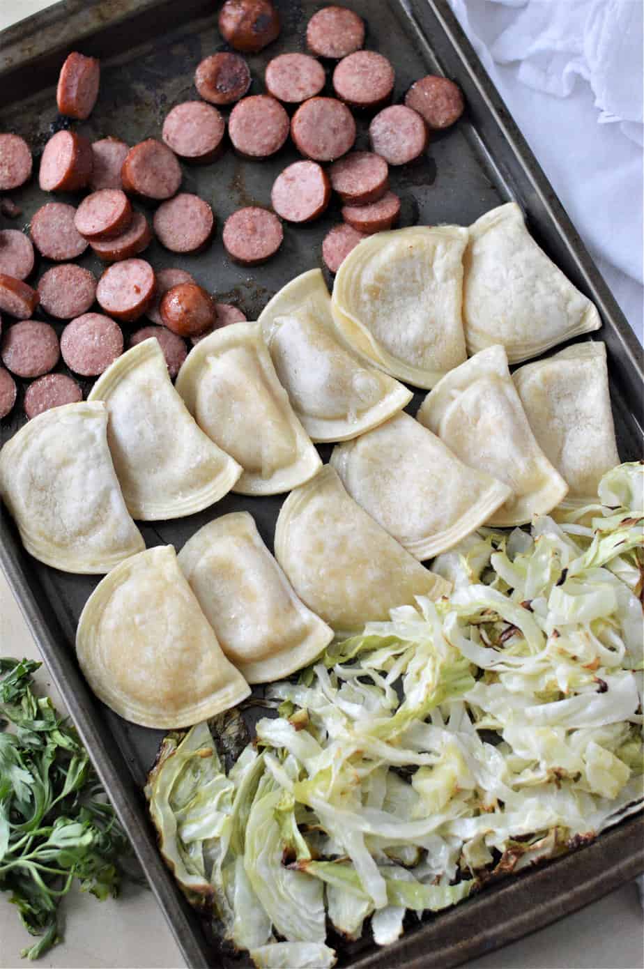 Sheet Pan Sausage And Pierogies Feast For A Fraction 